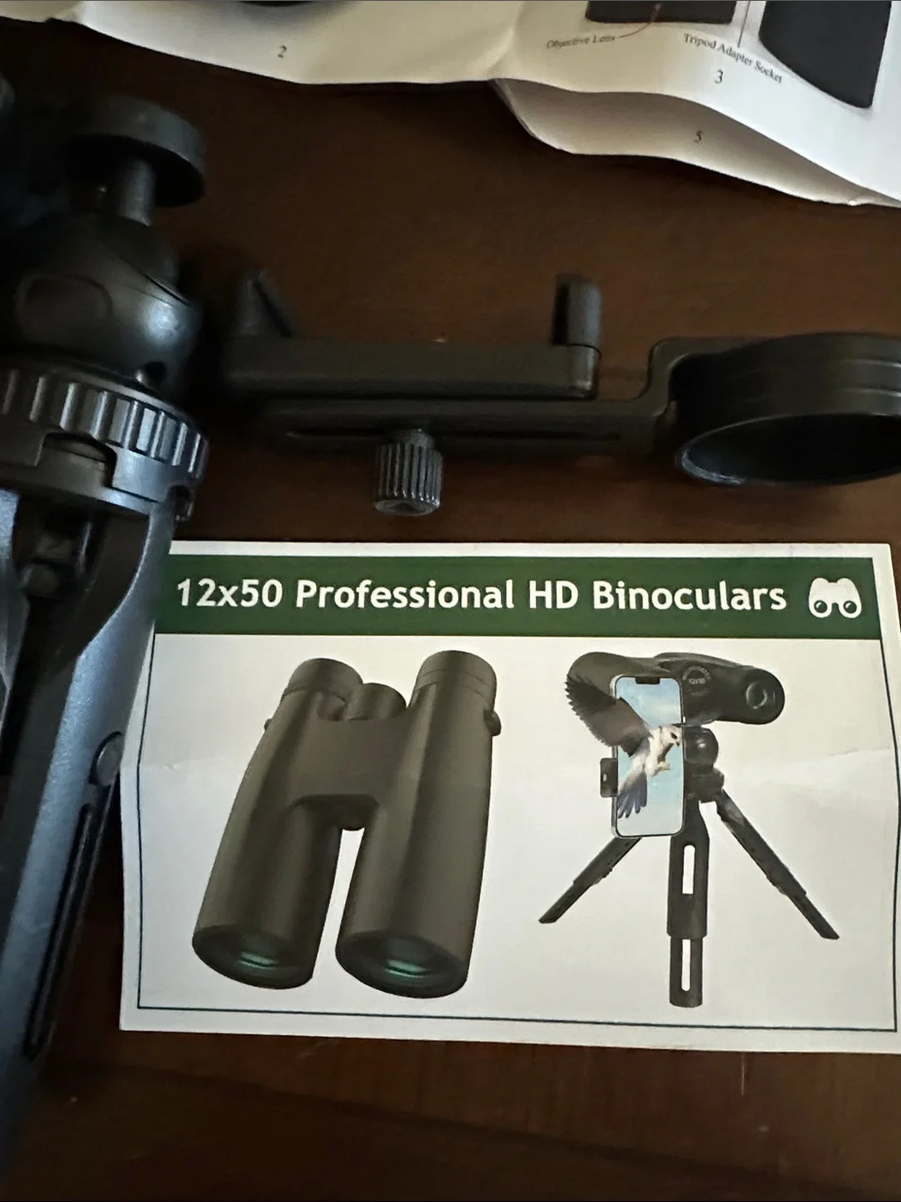 Deesoo 12x50 Black Binoculars for Adults - High-Contrast Optics